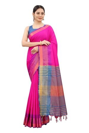 Women's Pattu Art Silk Woven Saree With Unstiched Blouse Piece